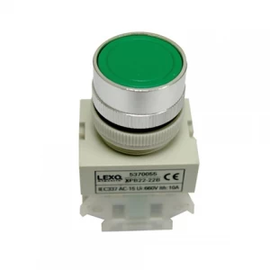 PULSADOR PARTIDA VERDE 22MM LEXO