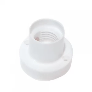 Base recta C/Bornes conex E-27 Blanca