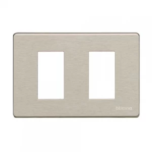 PLACA 2 MOD. S/ TORNILLOS ALUMINIO - OXIDAL MODELO MATRIX BTICINO REF 503/2A/X