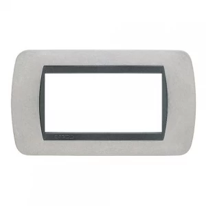PLACA 4 MODULOS GRIS PERLA MATIX BTICINO REF AM4804GP