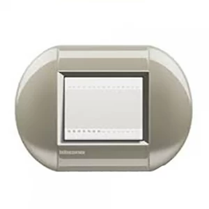 PLACA 2P TITANIO ELIPTICA MODELO LIVING LIGHT  BTICINO COD REF LNB4802TC