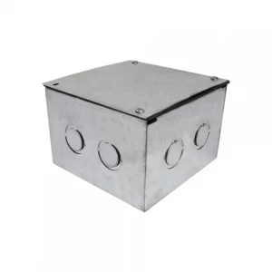 CAJA ZINCADA SOBREPUESTA 150X150X100 MM CON TAPA Y EMPAQUETADURA-BEKAM