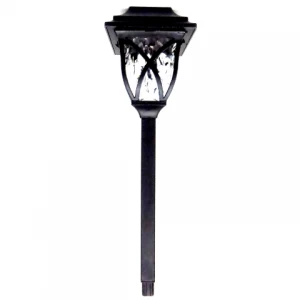 ESTACA FAROL SOLAR LED 2,5W FRIO PLASTICO NEGRO