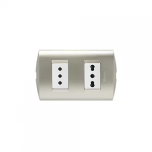 Enchufe Doble 10a+10/16a Perla Blanco Modus Style Bticino Ref Ae2288ebna