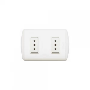Enchufe Doble Embutido Modus Blanco 10a 250v Bticino Ref 1208bn