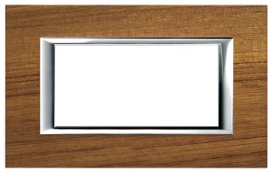 PLACA 4 MODULOS COLOR MADERA - TECA  MODELO AXOLUTE BTICINO REF HA4804LTK