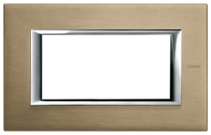 PLACA 4 MODULOS COLOR TITANIO CEPILLADO MODELO AXOLUTE BTICINO REF HA4804NX