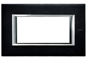 PLACA 4 MODULOS COLOR ALUMINIO - ANTRACITA CEPILLADO MODELO AXOLUTE BTICINO REF HA4804XS