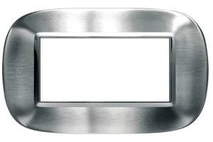 PLACA 4 MODULOS COLOR ALESSI INOX CEPILLADO BTICINO REF HB4804AXS