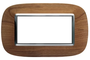 PLACA 4 MODULOS COLOR CEREZO  ESTILO MADERA BTICINO REF HB4804LCA