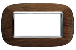 PLACA 4 MODULOS COLOR NOGAL  ESTILO ELIPTICA BTICINO REF HB4804LNC