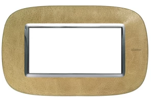 PLACA 4 MODULOS COLOR CUERO - ARENA BTICINO REF HB4804SLC