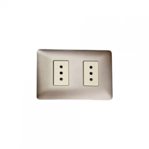 ENCHUFE DOBLE CHAMPAGNE 10AMP STANFORD