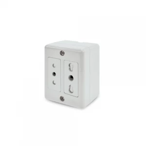 Enchufe Doble Sobrepuesto 10a+10/16a Blanco Lexo