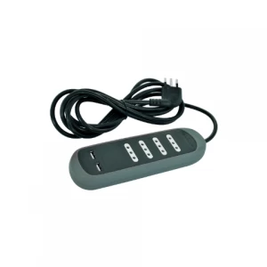 Alargador Multiple 4 Pos Negro 3 Mts Con Usb