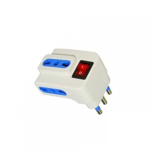 Adaptador Triple (ladron) Blanco C/interruptor Forceman