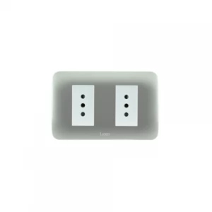 Enchufe Doble 10a 250v Blanco Plata Lexo