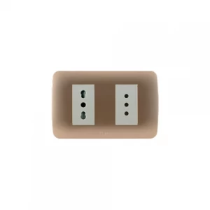 Enchufe Doble 10a+ 10/16a  250v Beige Titanio Lexo