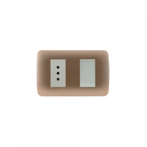 Interruptor Simple 9/12 + Enchufe 10a 250v Beige Titanio Lexo