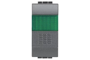 PULSADOR NA+PORTALAMPARA VERDE 10A 250V BTICINO REF L4038V