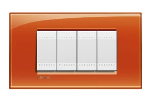 PLACA RECTANGULAR 4 MODELO LIVING LIGHT. COLOR NARANJA BTICINO REF LNA4804OD