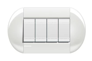 PLACA ELIPTICA 4 MOD. BLANCO BTICINO REF LNB4804BI