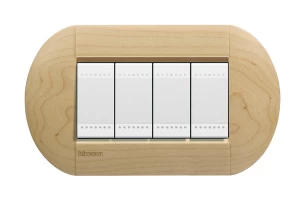 PLACA ELIPTICA 4 MODELO LIVING LIGHT. TERMINACION ACER BTICINO COD REF LNB4804LAE