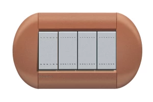 PLACA ELIPTICA 4 MOD LIVING LIGHT. TERMINACION SIENA BTICINO COD REF LNB4804SI