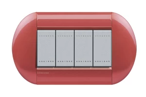PLACA ELIPTICA 4 MODELO LIVING LIGHT. TERMINACION SUNSET BTICINO COD REF LNB4804SS