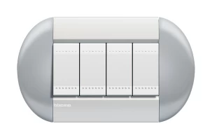 PLACA ELIPTICA 4 MODELO LIVING LIGHT. TERMINACION SKY BTICINO COD REF LNB4804TS