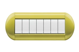 PLACA ELIPTICA 7 MODELO LIVING LIGHT. TERMINACION CITRON BTICINO COD REF LNB4807CT