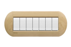 PLACA ELIPTICA 7 MODELO LIVING LIGHT.TERMINACION ACERO BTICINO COD REF LNB4807LAE