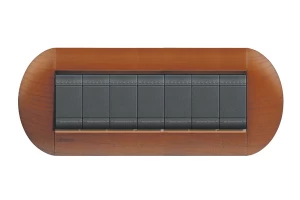 PLACA ELIPTICA 7 MODELO LIVING LIGHT.TERMINACION CEREZO AMERICANO BTICINO COD REF LNB4807LCA