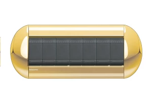 PLACA ELIPTICA 7 MODELO LIVING LIGHT. TERMINACION ORO BTICINO COD REF LNB4807OC