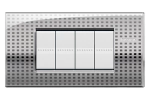 PLACA AIR 4 MODULOS. COLOR NET MODELO  BTICINO COD REF LNC4804NE