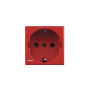 Toma Schuko 2p+t 10/16a  Rojo Bticino Ref H4140r