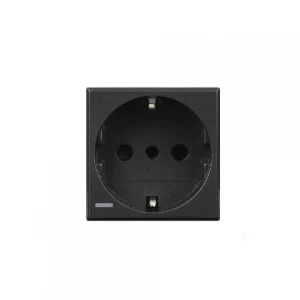Toma Schuko 2p+t 10/16a 250v Bornes Automaticos - Oscura Bticino Cod Ref Hs4140w