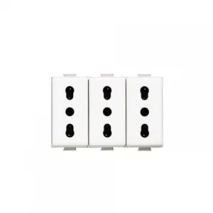 Toma Triplex 2p+t 10/16a 250v - Blanco Bticino Ref Am5180/3