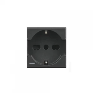 Toma Universal - Schuko 2p+t 10a Y 16a 250v - Oscura Bticino Ref Hs4140/16