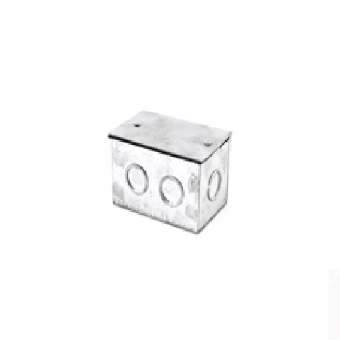 CAJA ZINCADA SOBREPUESTA  A-01 100X65 MM CON TAPA Y EMPAQUETADURA