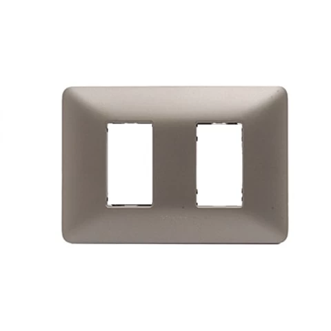 PLACA MATIX TITANIO 2 MODULOS BTICINO REF AM503M2TI