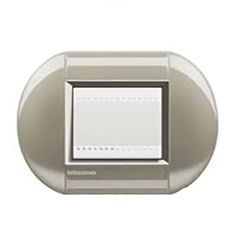 PLACA 2P TITANIO ELIPTICA MODELO LIVING LIGHT  BTICINO COD REF LNB4802TC