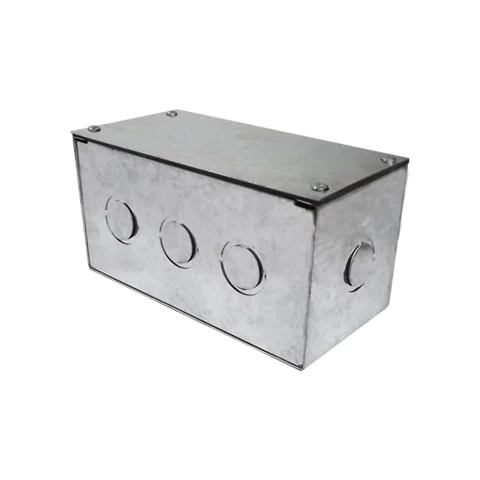 CAJA ZINCADA SOBREPUESTA 200X100X100 MM CON TAPA Y EMPAQUETADURA-BEKAM