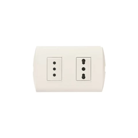 Enchufe Doble 10a+10/16a Marfil Modus Style Bticino Ref Ae2288em