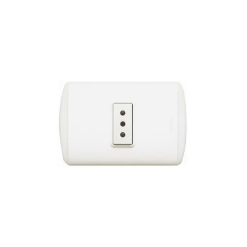 Enchufe Simple Embutido Modus Blanco 10a 250v Bticino Ref 1105bn