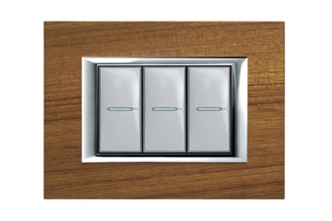 PLACA 3 MODULOS. COLOR MADERA - TEKA MODELO AXOLUTE BTICINO REF HA4803LTK