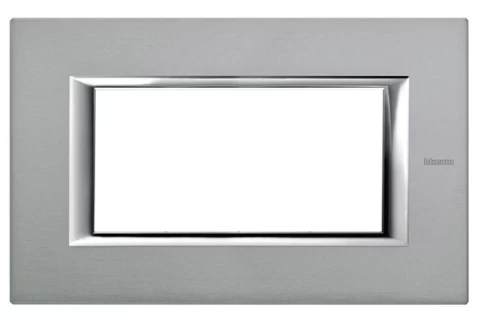PLACA 4 MODULOS COLOR MERCURIO MODELO AXOLUTE BTICINO REF HA4804AZ