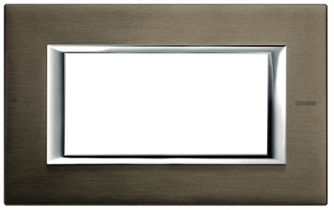 PLACA 4 MODULOS COLOR BRONCE MODELO AXOLUTE BTICINO REF HA4804BR