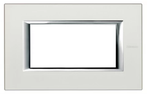 PLACA 4 MODULOS COLOR PLATA MODELO AXOLUTE BTICINO REF HA4804SAN