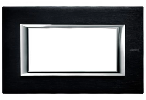 PLACA 4 MODULOS COLOR ALUMINIO - ANTRACITA CEPILLADO MODELO AXOLUTE BTICINO REF HA4804XS